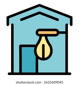 Home gym activity icon. Outline home gym activity vector icon color flat isolated