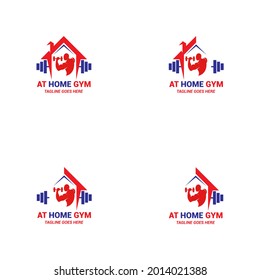 
logotipo de gimnasio y ejercicio en casa