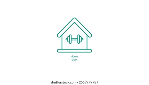 Home Gym Icon - Vector Illustration for Personal Fitness Equipment and Workout Space