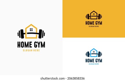 Diseño del logotipo de Gimnasio Hogar Concepto Ilustración vectorial, Icono de diseños del logotipo de Gimnasio Hogar