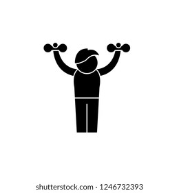 Home gymnastics black icon, vector sign on isolated background. Home gymnastics concept symbol, illustration 