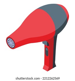 Home Hair Dryer Icon Isometric Vector. Blow Dry. Hot Salon