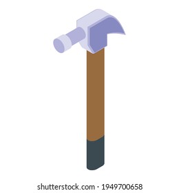 Home hammer icon. Isometric of Home hammer vector icon for web design isolated on white background