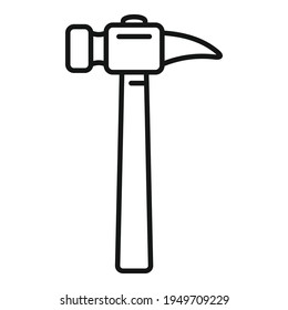 Home hammer icon. Outline Home hammer vector icon for web design isolated on white background