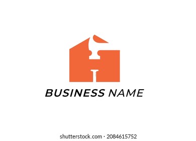 home and hammer logo design