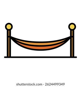 Icono de la hamaca casera. Esquema de la hamaca casera Vector icono de color plano aislado