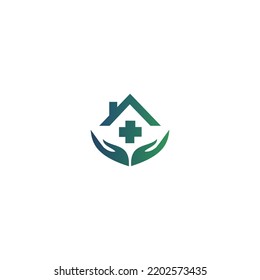home and hand creative design logo