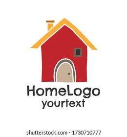 home hand drawn logo design. funny icon