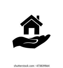 home in hand icon. Vector illustration.