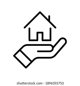 Home, Hand, Insurance, Protection, Loan Icon Vector Image. Can Also Be Used For Banking And Finance. Suitable For Use On Web Apps, Mobile Apps And Print Media.