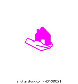 home, hand, vector, icon