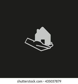 home, hand, vector, icon