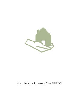 home, hand, vector, icon