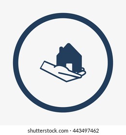 home, hand, vector, icon