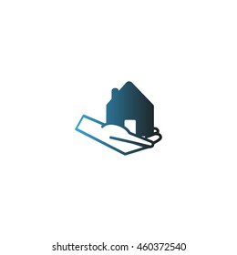 home, hand, vector, icon