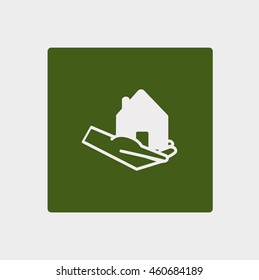 home, hand, vector, icon