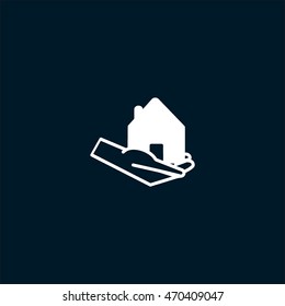 home, hand, vector, icon