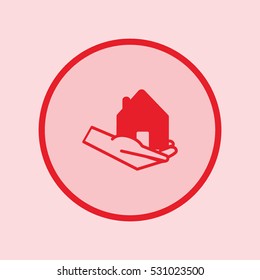 home, hand, vector, icon