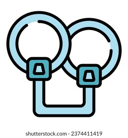Vector de contorno de icono de la esposas del hogar. Cárcel de mano. Color de la prisión penal