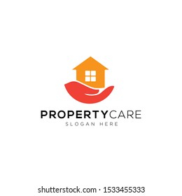 Home with hands Logo Template Design Vector, Emblem, Design Concept, Creative Symbol, Icon
