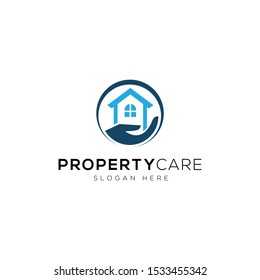 Home with hands Logo Template Design Vector, Emblem, Design Concept, Creative Symbol, Icon
