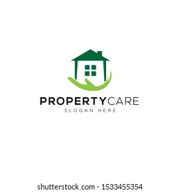 Home with hands Logo Template Design Vector, Emblem, Design Concept, Creative Symbol, Icon
