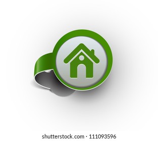 home hanging sticker icon, vector