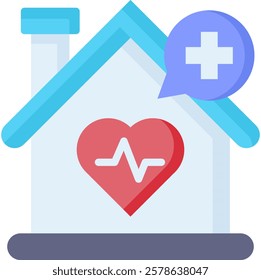 Home Health Care Icon Flat Vector Illustration