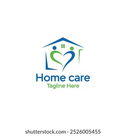 Home health care. logo design of care with home and family. very suitable for all health services