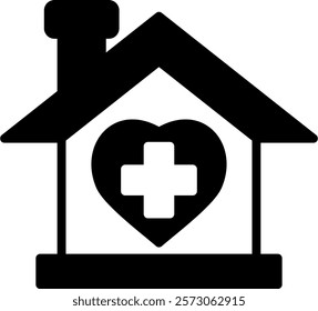 Home Healthcare Icon Glyph Vector Illustration