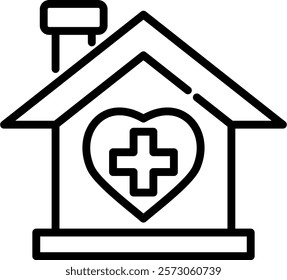 Home Healthcare Icon Line Vector Illustration