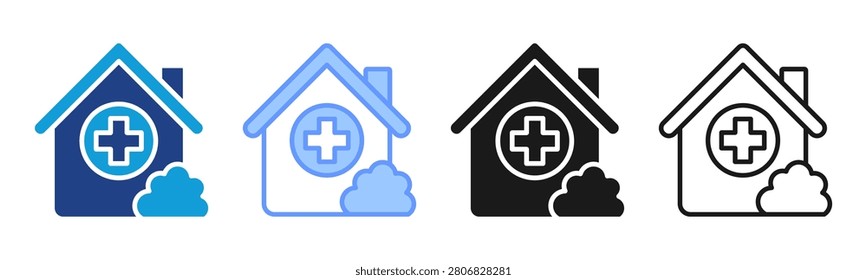 Home Healthcare icon set multiple style collection