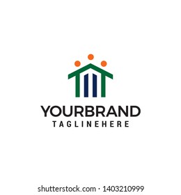 home healty logo design concept template vector