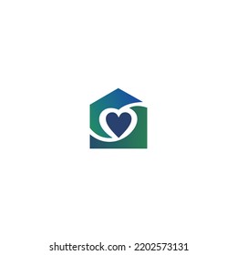 home and heart creative design logo