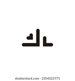 Home, heart geometric symbol simple logo vector