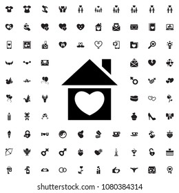 home with heart icon illustration isolated vector sign symbol