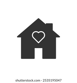 Home with heart icon isolated on white background. Love symbol modern, simple, vector, icon for website design, mobile app, ui. Vector Illustration