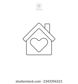 Home with Heart icon symbol vector illustration isolated on white background
