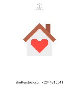 Home with Heart icon symbol vector illustration isolated on white background