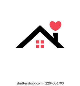 diseño vectorial de logotipo de corazón doméstico
