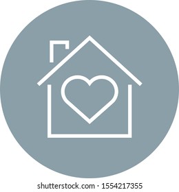 Home With Heart Outline Icon