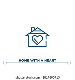 home with a heart outline vector icon. simple element illustration. home with a heart outline icon from editable real estate 2 concept. can be used for web and mobile
