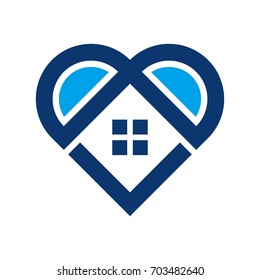 home heart vector logo.