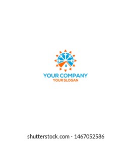 Home Heat And Cool Logo Design Vector