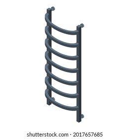 Home heated towel rail icon. Isometric of home heated towel rail vector icon for web design isolated on white background