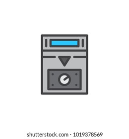 Home heater control panel filled outline icon, line vector sign, linear colorful pictogram isolated on white. Symbol, logo illustration. Pixel perfect vector graphics