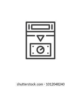 Home heater control panel line icon, outline vector sign, linear style pictogram isolated on white. Symbol, logo illustration. Editable stroke