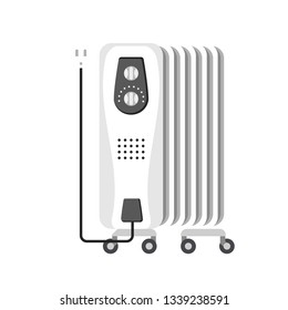 Home heater radiator icon. Flat illustration of home heater radiator vector icon for web design