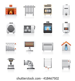 Home Heating appliances icons - vector icon set