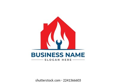 home heating and gas service logo design